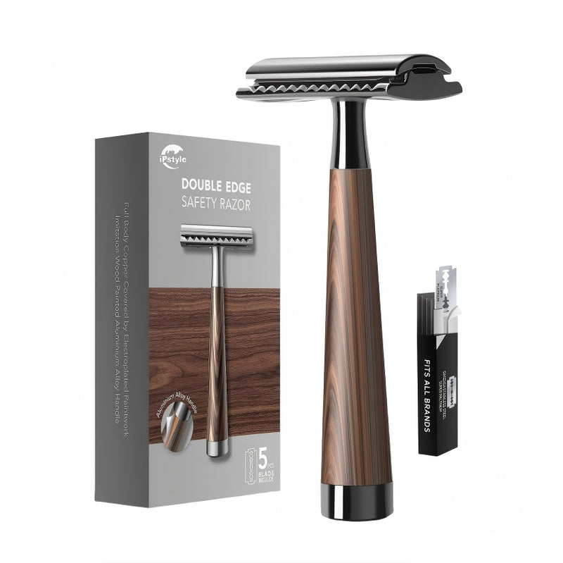 IPSTYLE Double Edge Safety Razor Faux Heavy Duty Men's Shaving Tools