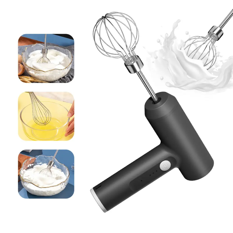 Portable 3-Speed Wireless Electric Hand Mixer, Egg Beater for Baking Dough