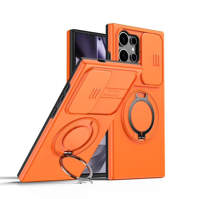 360 Ring Kickstand Hybrid Armor Case Compatible for Samsung Galaxy S26 S25 S24 Ultra S23 Slid Camera Lens Protect