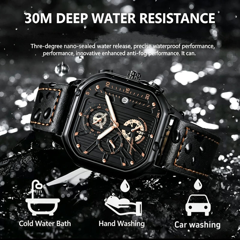 Men's Square Quartz Watch