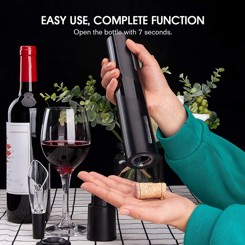 Electric wine bottle opener set