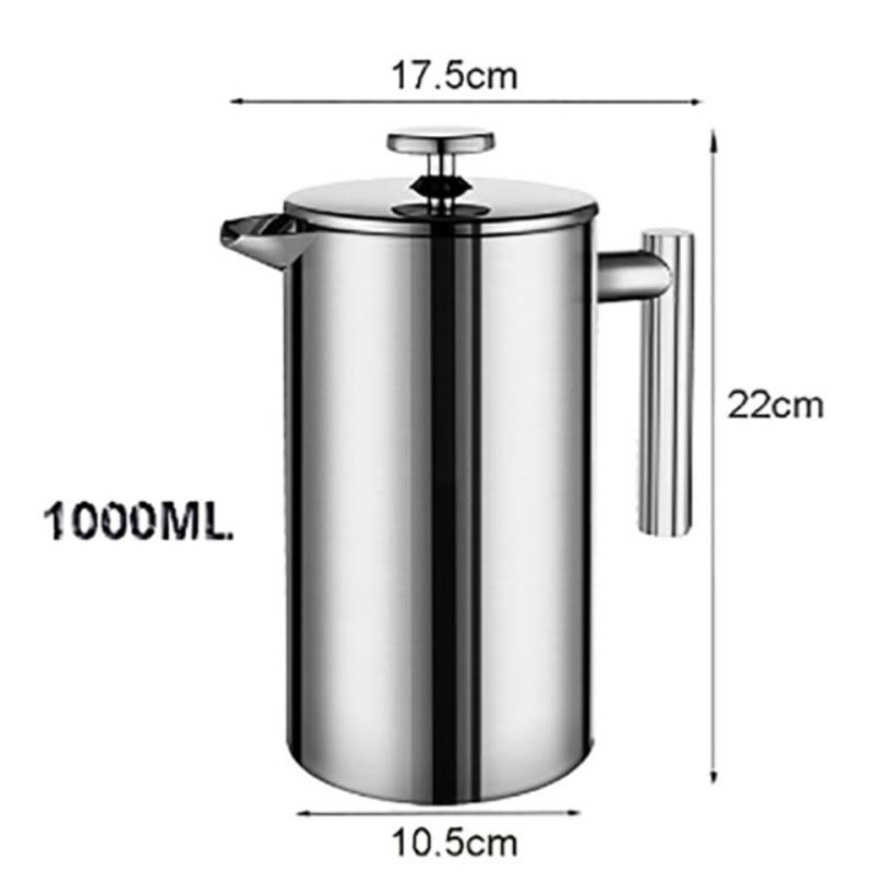 Stainless Steel Coffee Press Percolator Percolator Pot Double Wall Lar