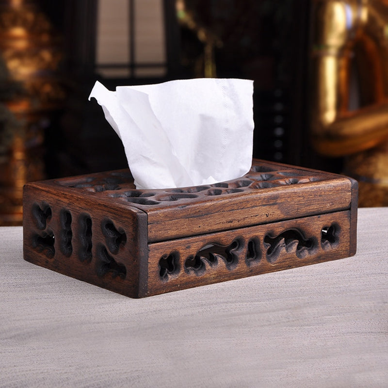 European Retro Style Thai Creative Living Room Wooden Napkin Box
