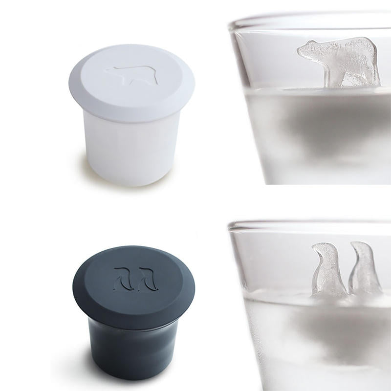 2PC Silicone Ice Cube Mold Penguin Bar Popsicle Popsicle Molds Silicon