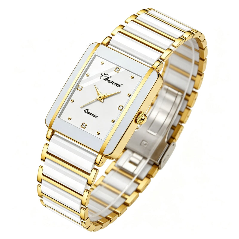 Chenxi Women’s Wristwatch – Slim Square Ceramic Luxury Design