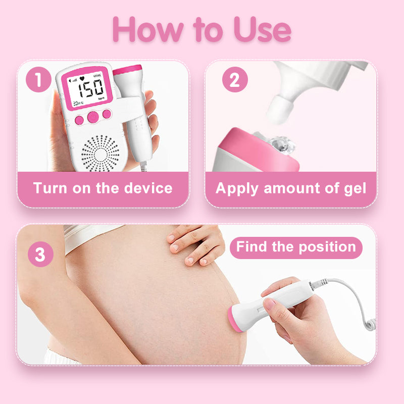 Professional Fetal Doppler Monitor Pregnancy Wellness Kit Baby Shower Gift
