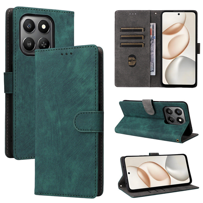 Flip Cover for Honor 400 Smart/X7D PU Leather Phone Case [RFID Blocking] With Hand Strap