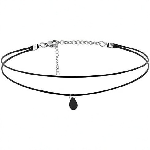 Layered Black Choker Necklace Gift for Woman