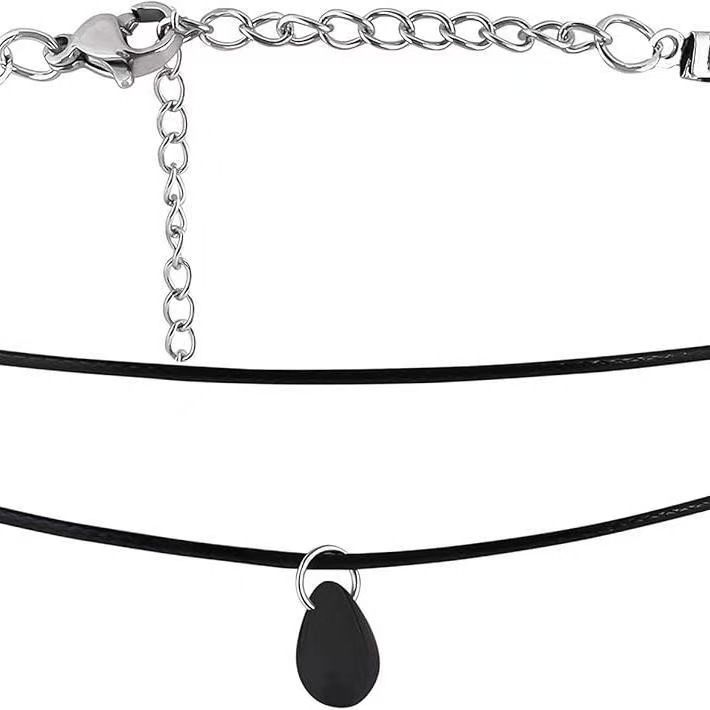 Layered Black Choker Necklace Gift for Woman