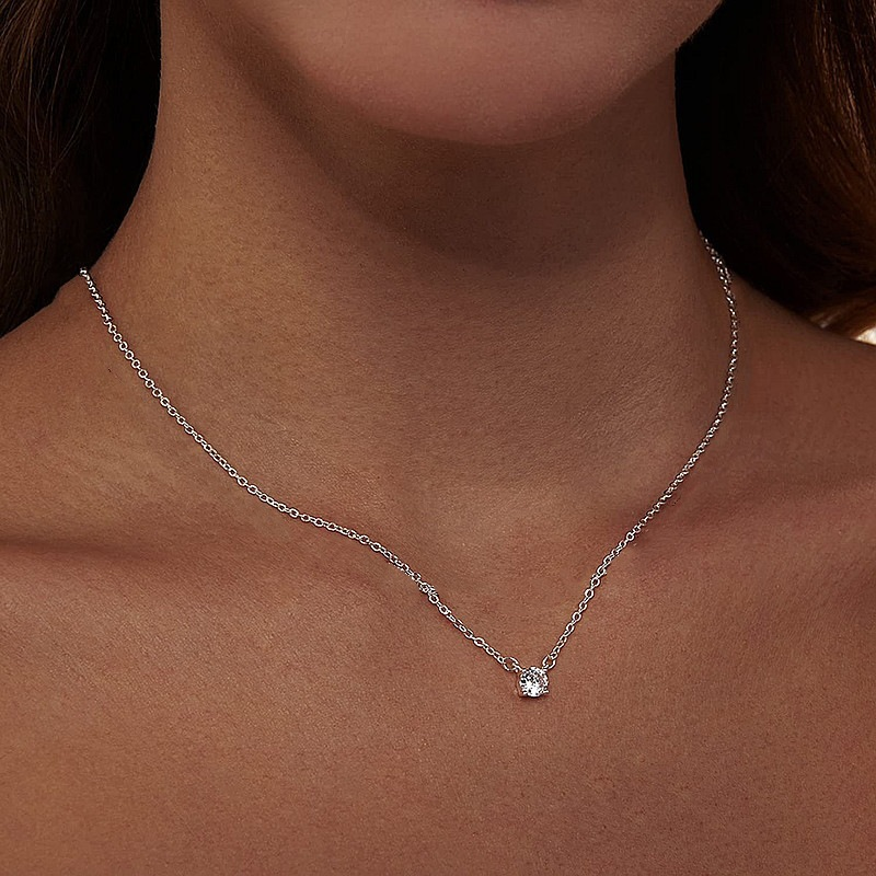 Layered Gold Necklaces for Woman, 14K Gold Sterling Silver Plated Dainty Pendant Necklace Set with Cubic Zirconia Circle
