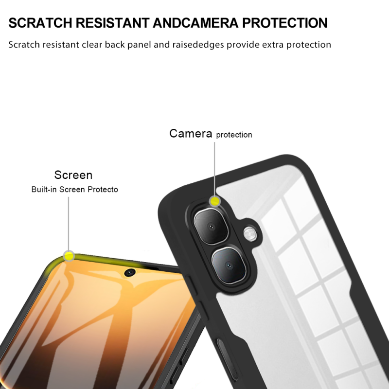 360 Full Protection Case for Infinix Smart 20 4G Cover Built-in Screen Protector