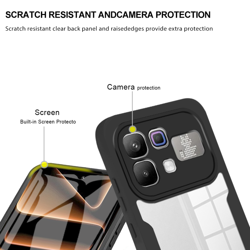 360 Full Protection Case for Infinix Note 60 Pro 5G 60 5G Cover Built-in Screen Protector