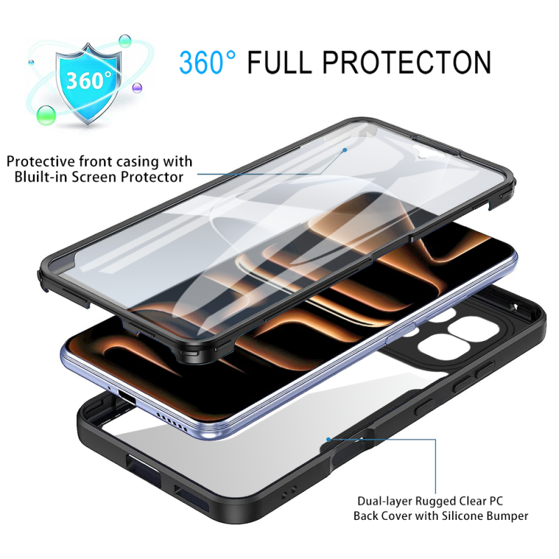 360 Full Protection Case for Infinix Note 60 Pro 5G 60 5G Cover Built-in Screen Protector