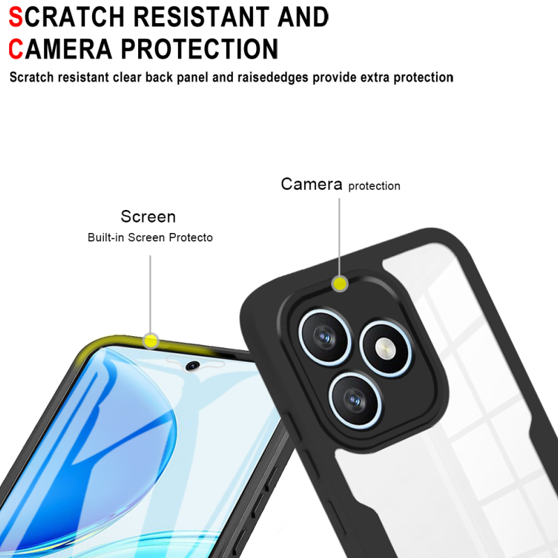 360 Full Protection Case for Honor X8D Cover Built-in Screen Protector
