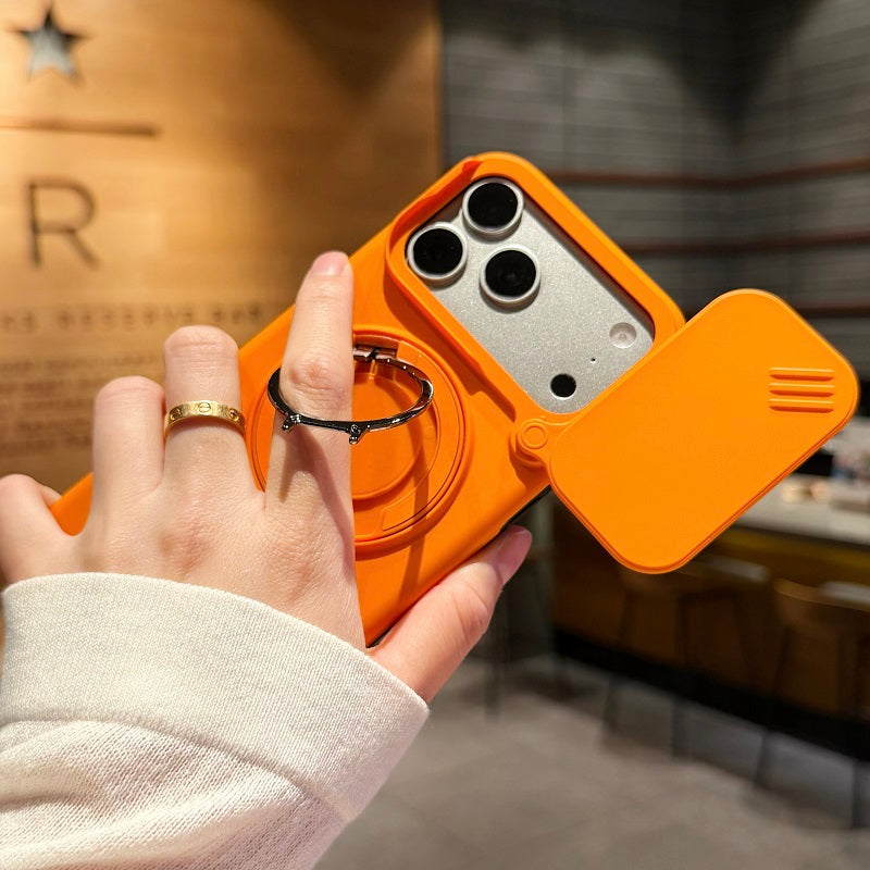 360 Ring Kickstand Hybrid Armor Case Compatible for iPhone 17 Pro Max Slid Camera Lens Protect