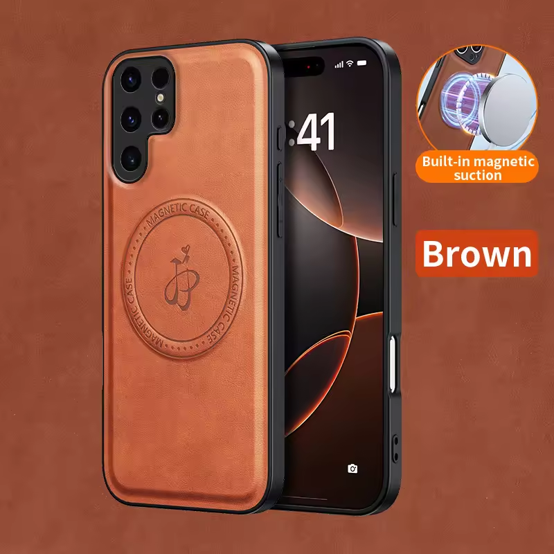 Samsung Galaxy S25 S26 Ultra Phone Case, PU Leather Magnetic Suction Anti Drop And Shockproof Protective Case, All Inclusive