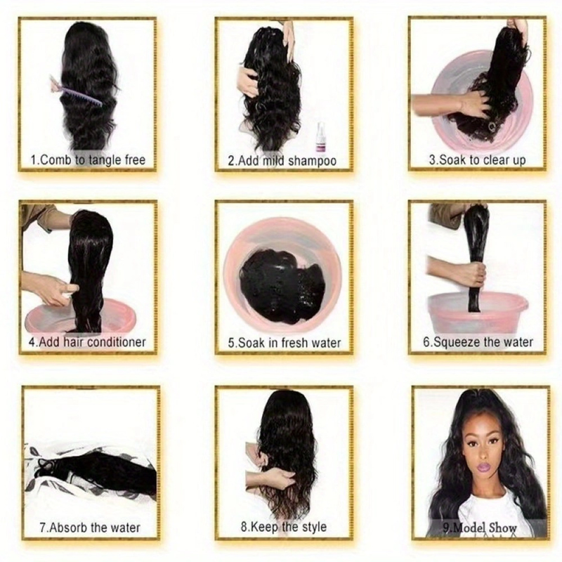 Fashionable Wig with Highlighted Ombré Gold Long Curls