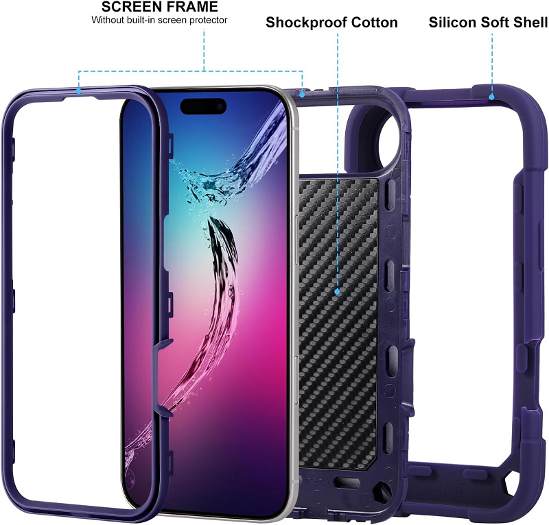 3 In1 Hybrid Armor Shockproof Phone Case for iPhone 17 Air