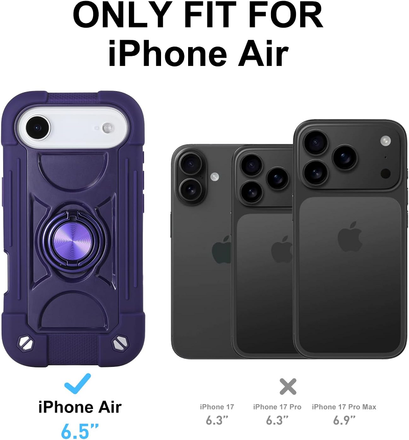 3 In1 Hybrid Armor Shockproof Phone Case for iPhone 17 Air