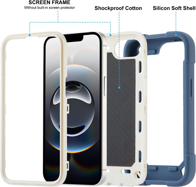 3 In1 Hybrid Armor Shockproof Phone Case for iPhone 17e/16e