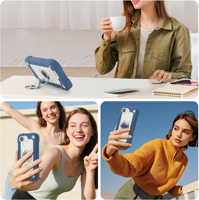 3 In1 Hybrid Armor Shockproof Phone Case for iPhone 17e/16e