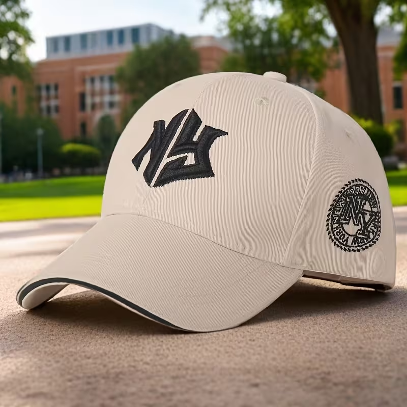 Men's and Women's Baseball Cap with Embroidered Letters - 1 PCS