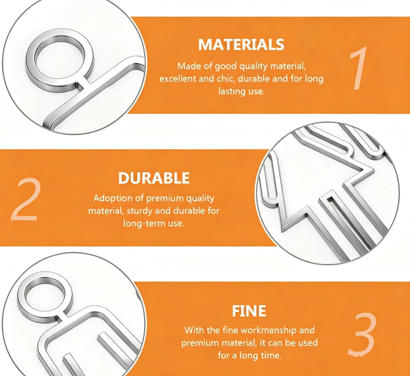 Acrylic Toilet Symbol Adhesive Backed Bathroom Toilet Door Sign - 2 Piece