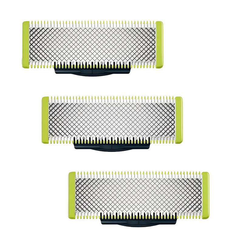 Set of 3 Replacement Blades for OneBlade – Upgraded Stainless Steel Blades Compatible with OneBlade Electric Trimmer & Shaver