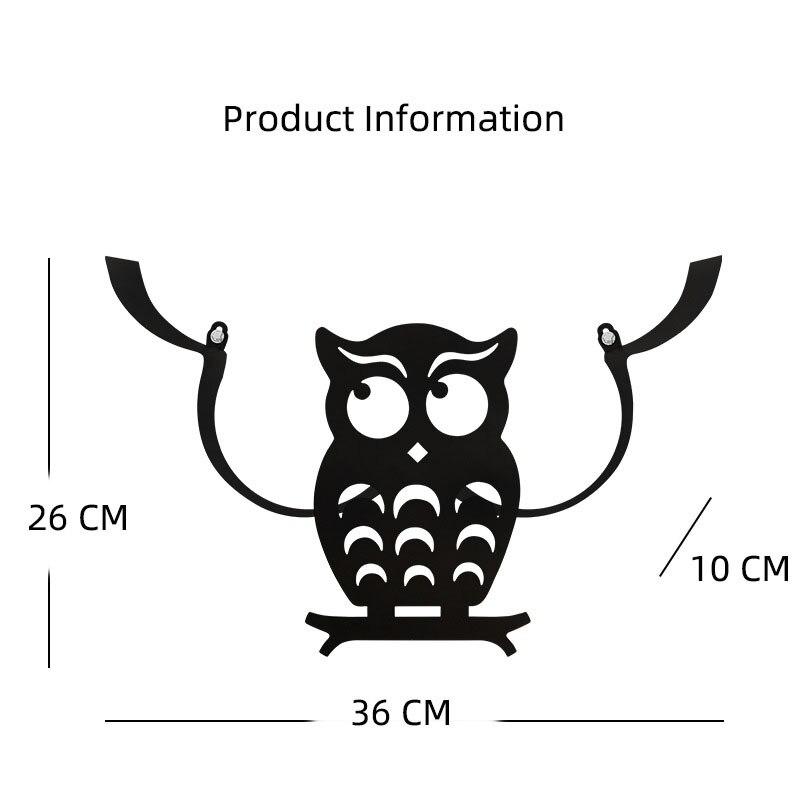 Cute Staring Owl Iron Pet Towel Hanger