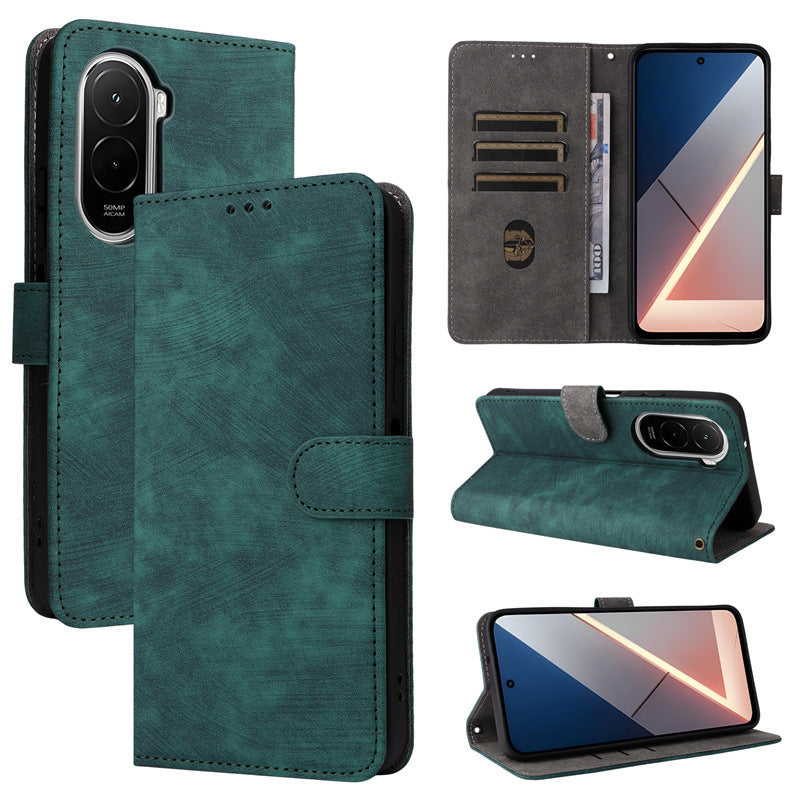 Flip Cover for Xiaomi Poco M7 Plus PU Leather Phone Case [RFID Blocking] With Hand Strap