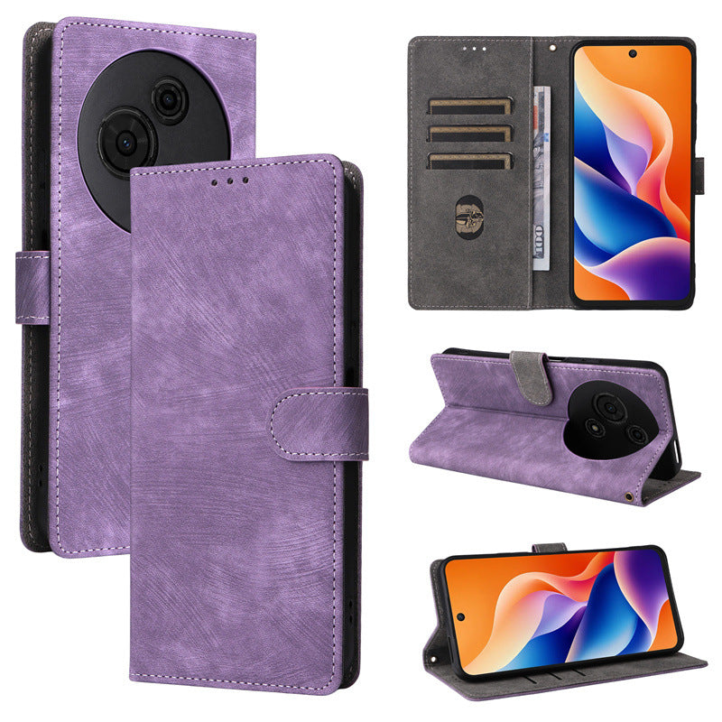 Flip Cover for TCL 60 SE PU Leather Phone Case [RFID Blocking] With Hand Strap