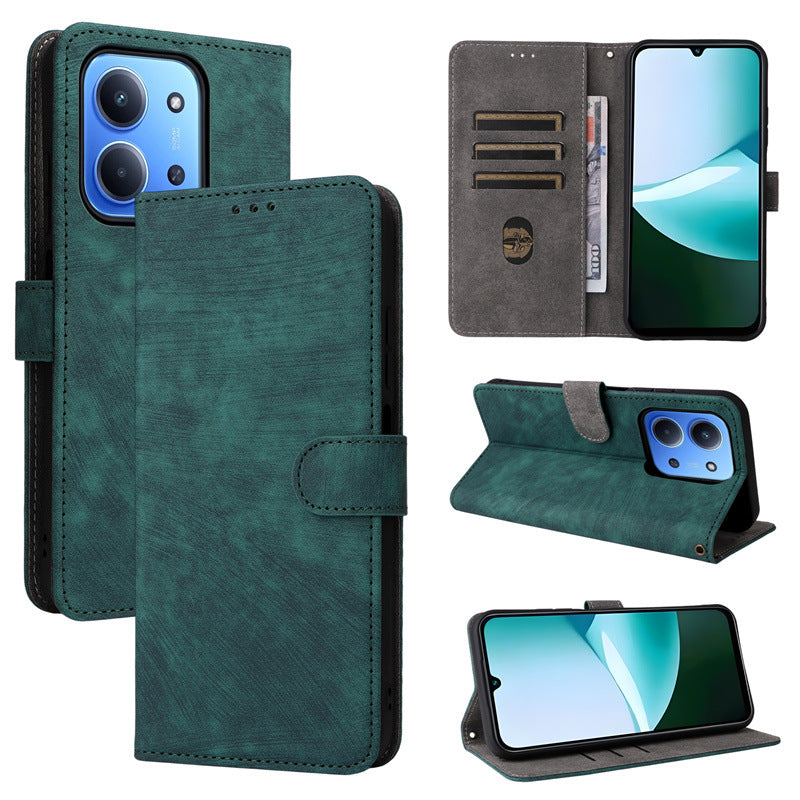 Flip Cover for Xiaomi Poco C85 4G PU Leather Phone Case [RFID Blocking] With Hand Strap