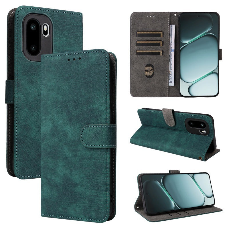 Flip Cover for OnePlus Ace 6T PU Leather Phone Case [RFID Blocking] With Hand Strap