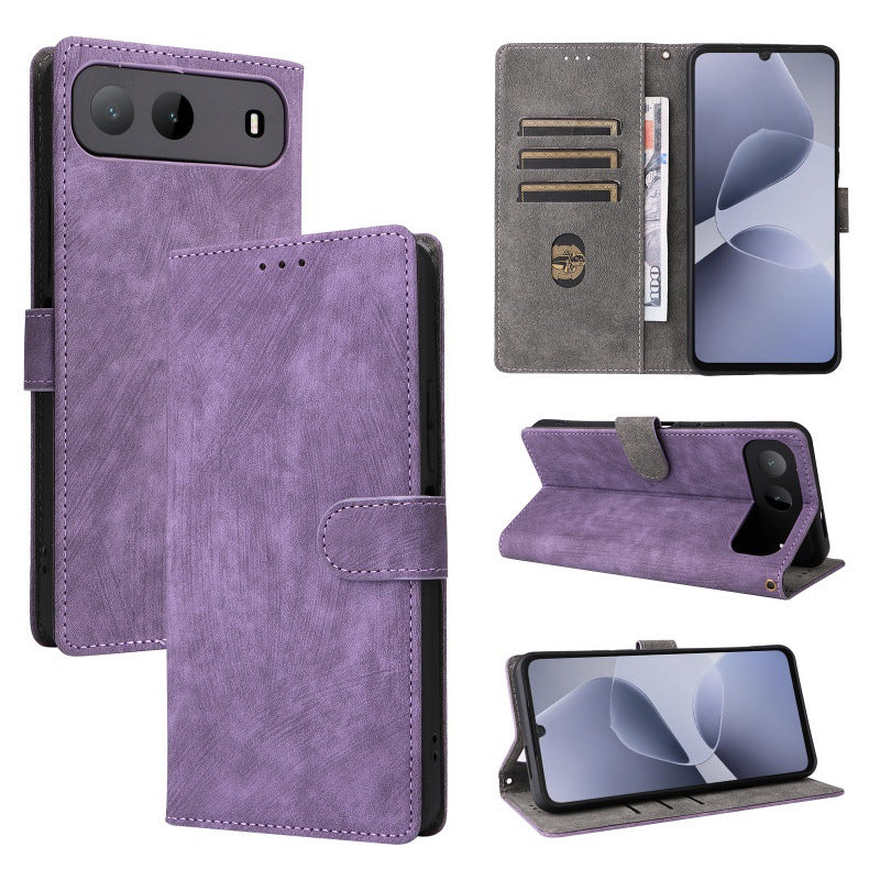 Flip Cover for Infinix Hot 60i PU Leather Phone Case [RFID Blocking] With Hand Strap
