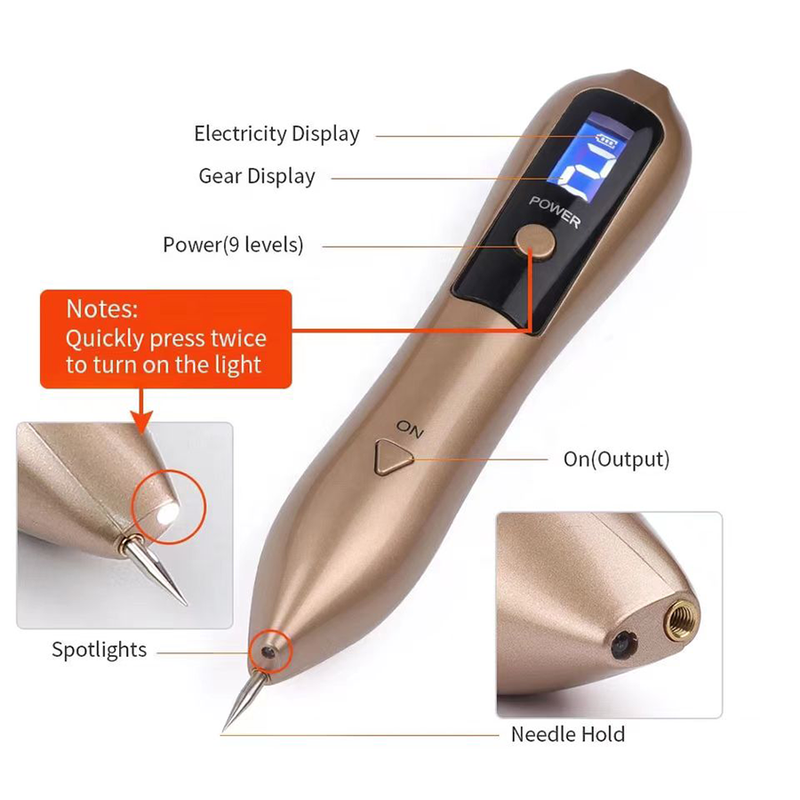 9 Level LCD Plasma Mole Freckle Tattoo Remover Pen