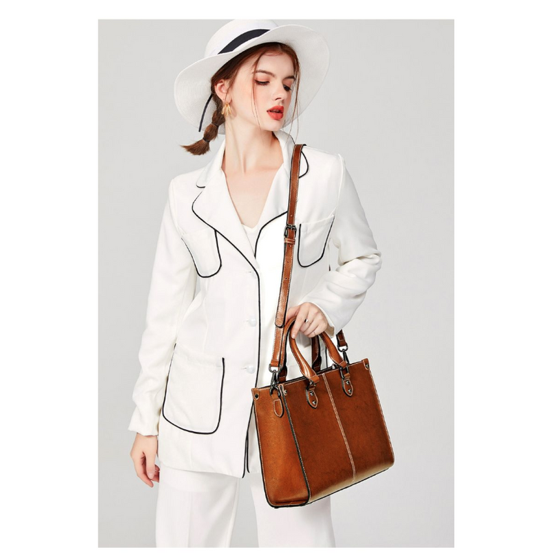 Women's Handbags Genuine Leather Lady Cowboy Shoulder Tote Bag