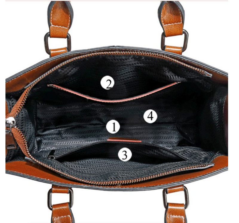 Women's Handbags Genuine Leather Lady Cowboy Shoulder Tote Bag