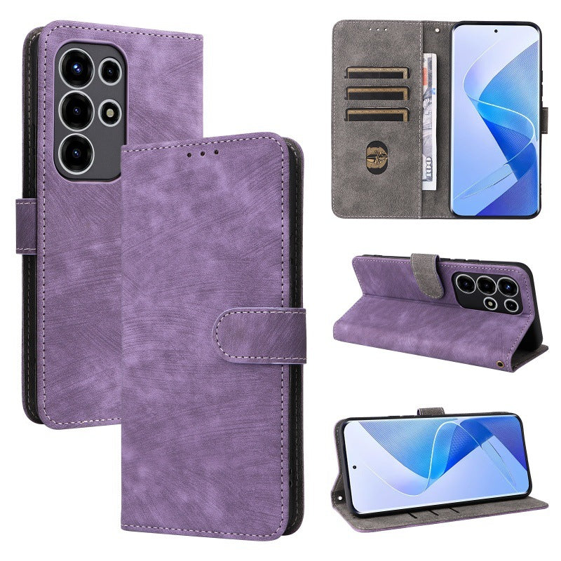 Flip Cover for itel Super 26 Ultra PU Leather Phone Case [RFID Blocking] With Hand Strap