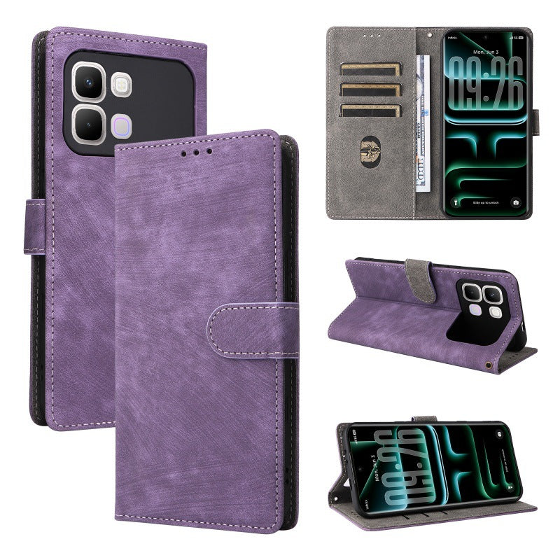 Flip Cover for Infinix Note Edge PU Leather Phone Case [RFID Blocking] With Hand Strap