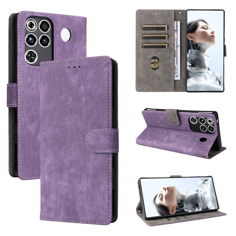 Flip Cover for ZTE nubia RedMagic 11 Pro Plus PU Leather Phone Case [RFID Blocking] With Hand Strap