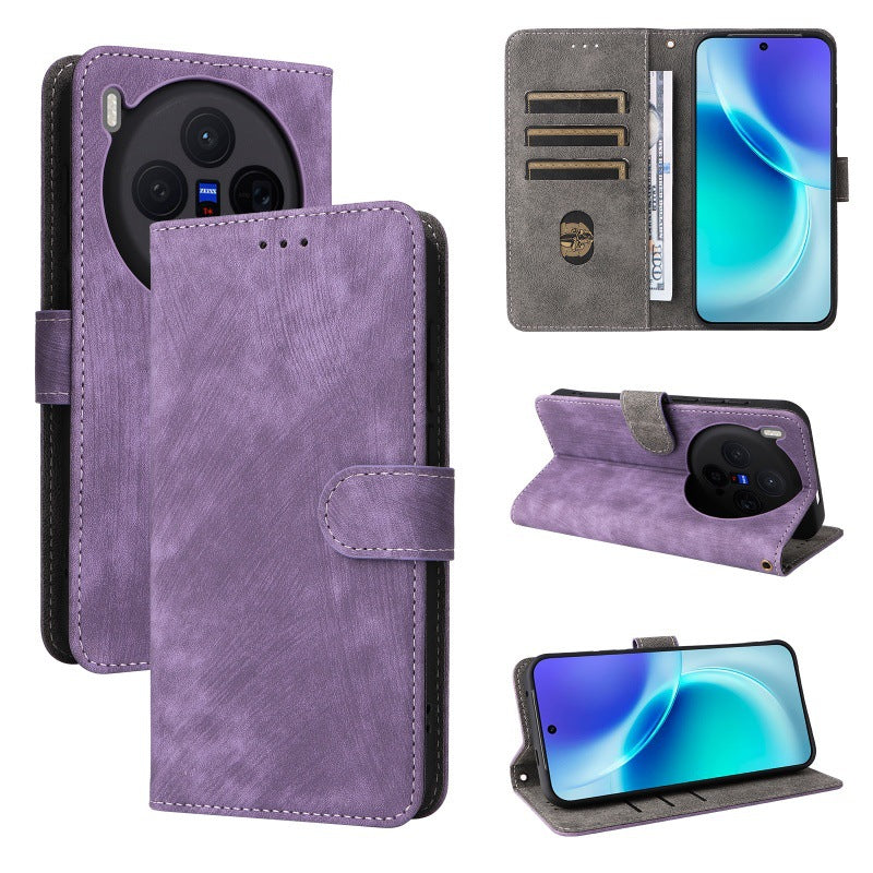 Flip Cover for Vivo X300 PU Leather Phone Case [RFID Blocking] With Hand Strap