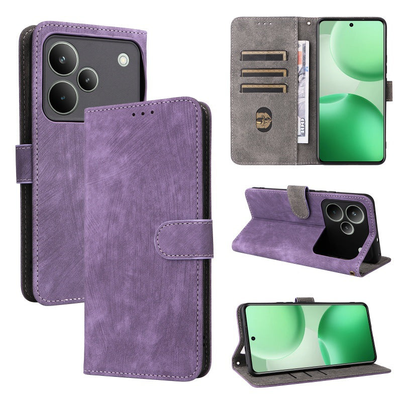 Flip Cover for Realme P4 Pro PU Leather Phone Case [RFID Blocking] With Hand Strap