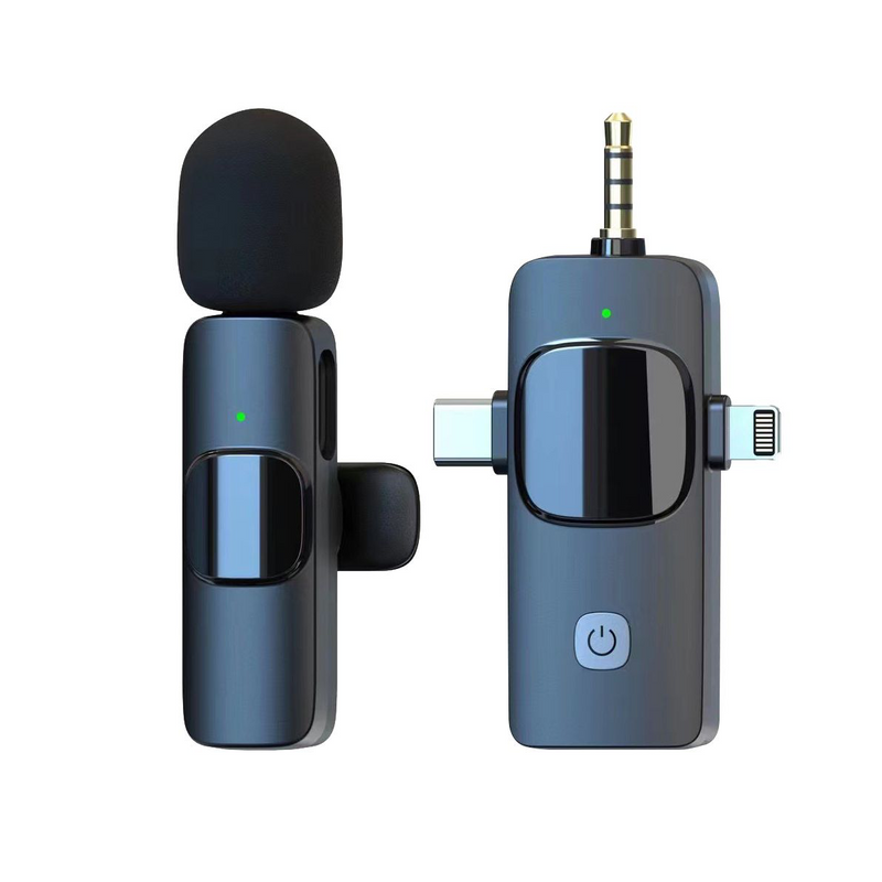 3 in 1 Wireless Lavalier Microphones Noise Canceling Mic