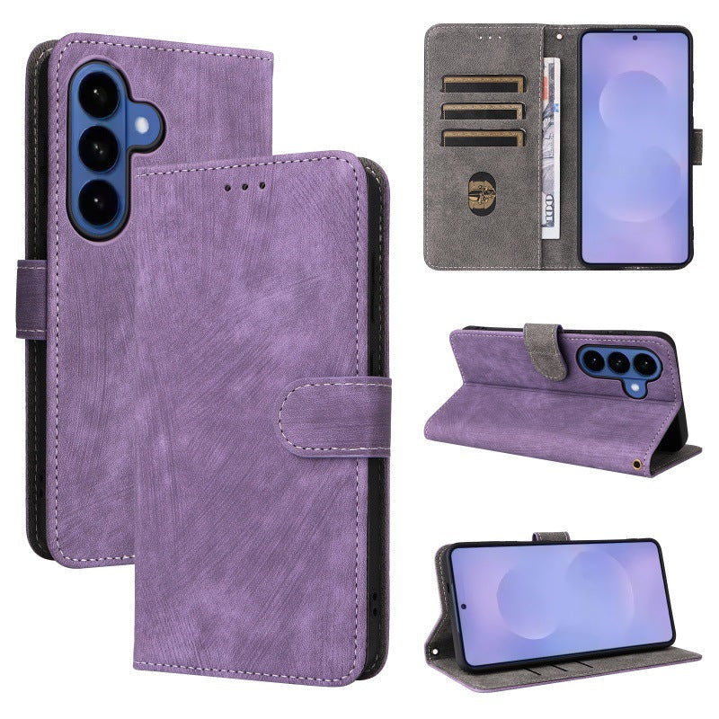 Flip Cover for Samsung Galaxy S26 Plus PU Leather Phone Case [RFID Blocking] With Hand Strap