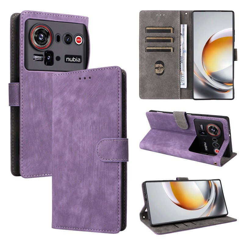Flip Cover for ZTE nubia Z80 Ultra PU Leather Phone Case [RFID Blocking] With Hand Strap