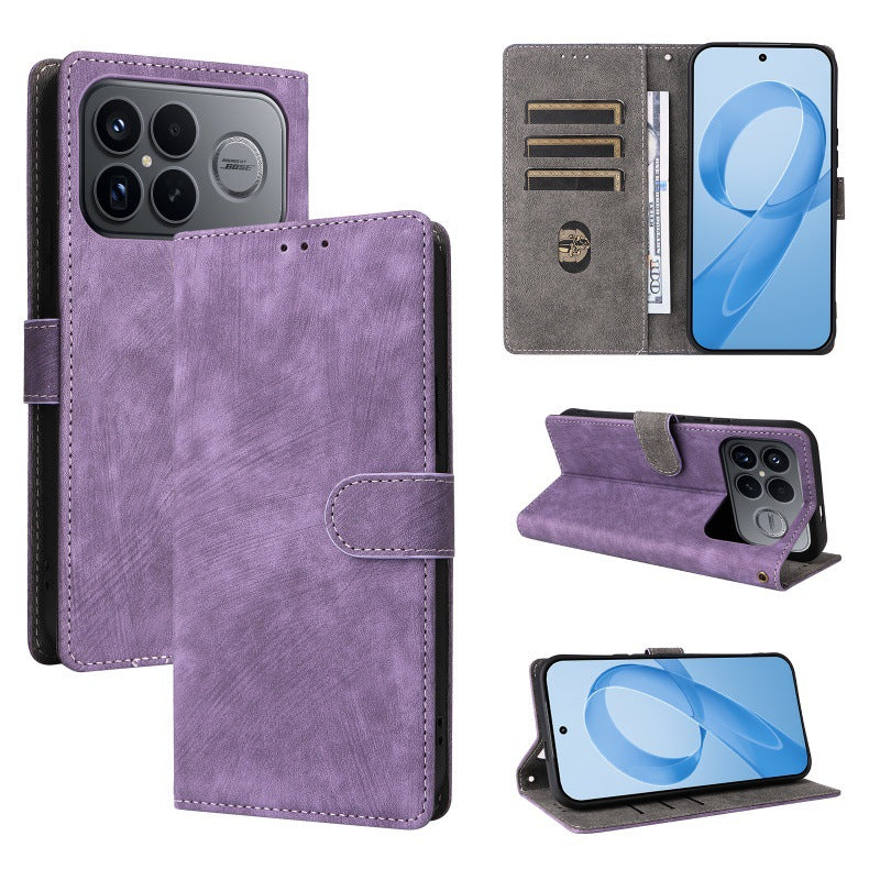 Flip Cover for Xiaomi Redmi K90 Pro Max 5G PU Leather Phone Case [RFID Blocking] With Hand Strap