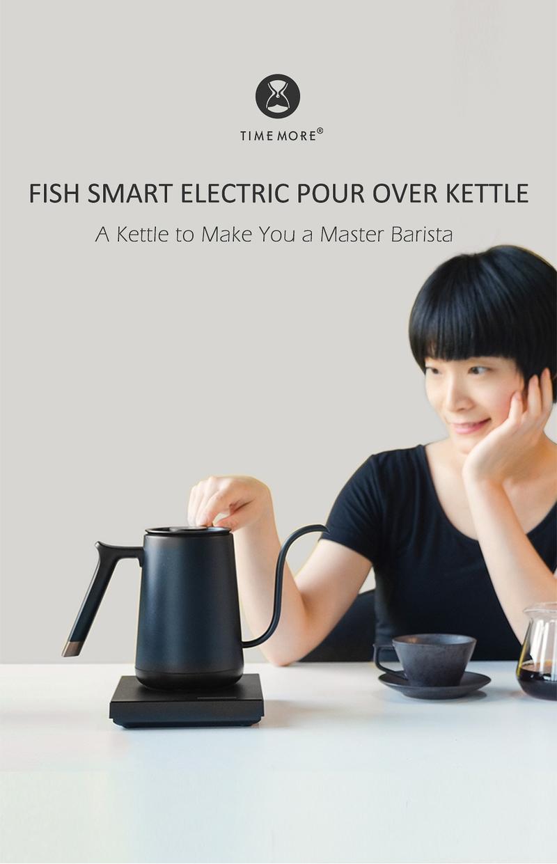 Electric Smart Fish Pour Kettle Neck Variable Temperature Adjust 600ml