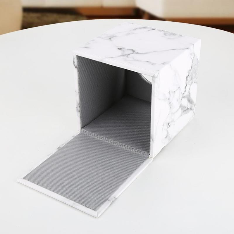PU Leather Towel Box Marble Cube Toilet Paper Handle Towel Dispenser