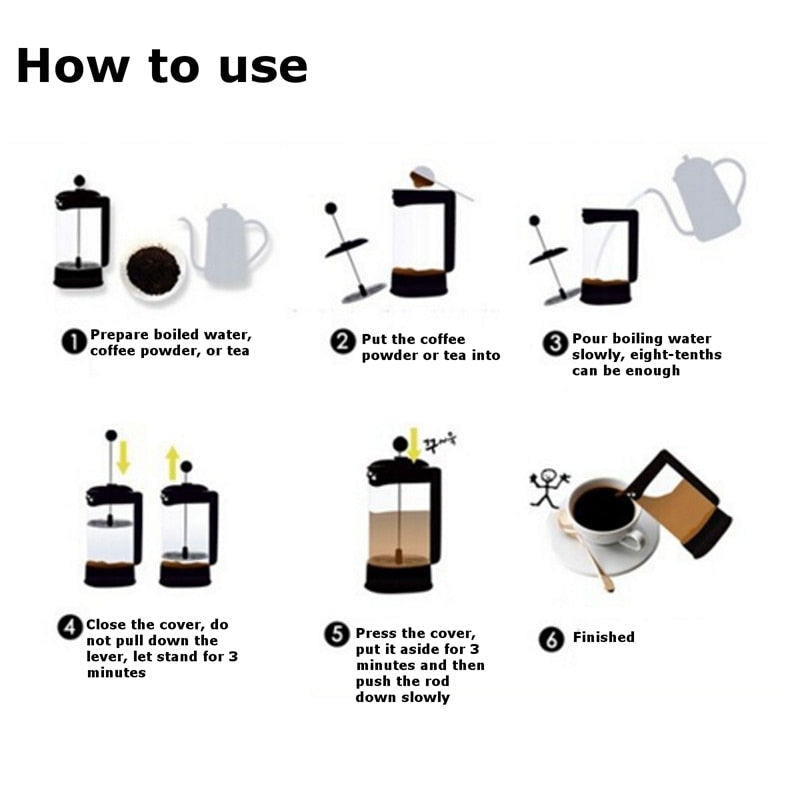 New French Press 400ml Heat Resistant Glass Coffee Press
