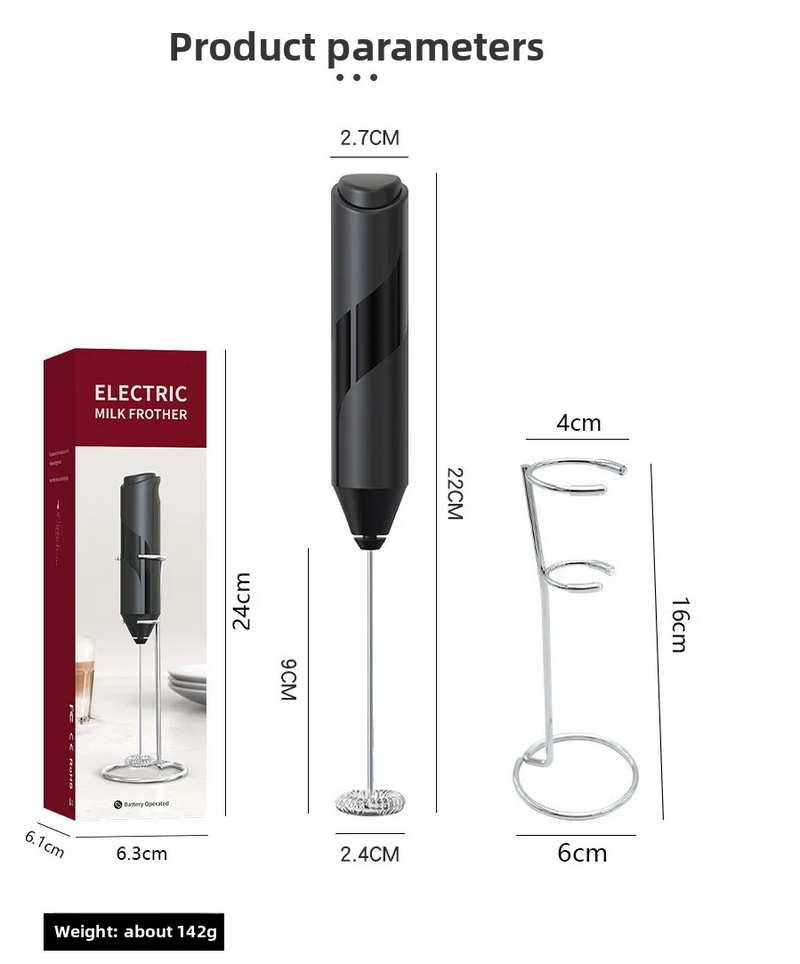 Electric Handheld Milk Frother Stainless Steel Stand